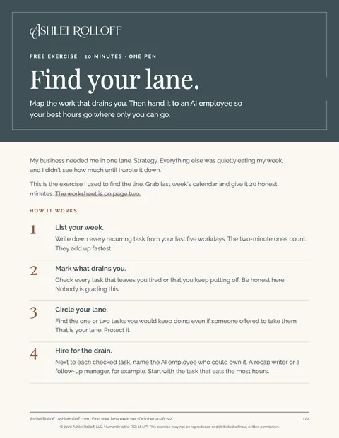 Cover of the Find Your Lane exercise